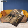Uni Personalized Name Moose Leather Pattern Blanket