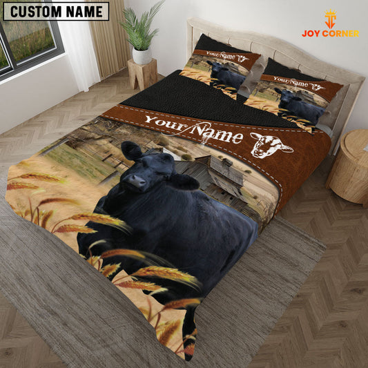 Uni Black Angus On The Field Customized Name 3D Bedding Set