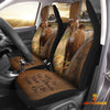 Uni Texas Longhorn Customized Name Leather Pattern Car Seat Covers (2Pcs)