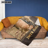 Uni Personalized Name Limousin Leather Pattern Blanket