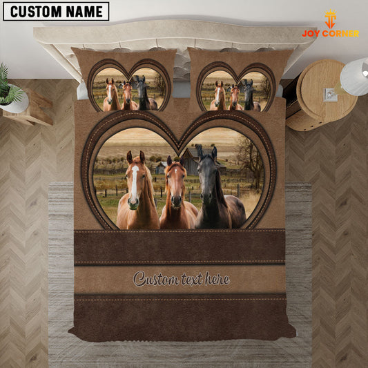 Uni Horse In Heart Custom Name Bedding Set