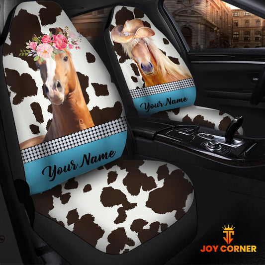 Uni Horse Pattern Customized Name Dairy Cow Car Seat Cover Set