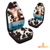 Uni Hereford Pattern Customized Name Dairy Cow Car Seat Cover Set