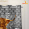 Uni Highland Cattle Brick Wall 3D Shower Curtain