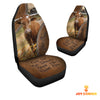 Uni Texas Longhorn Customized Name Leather Pattern Car Seat Covers (2Pcs)