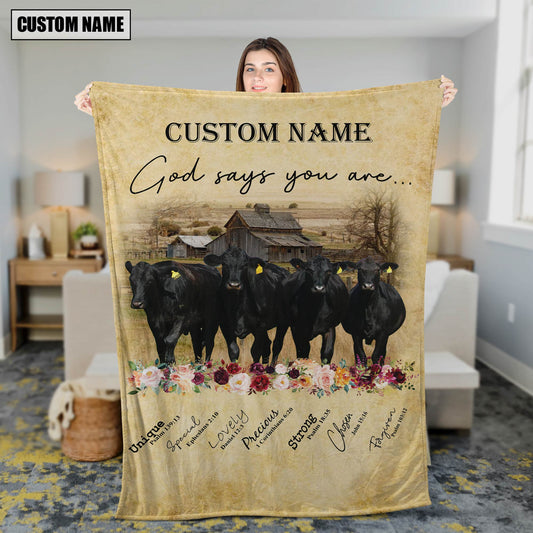 God Says You Are - Uni Personalized Name Brangus Blanket