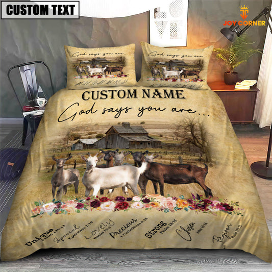 Uni Goat God Says You Are Custom Name Bedding Set