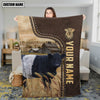 Uni Personalized Name Belted Galloway Leather Pattern Blanket