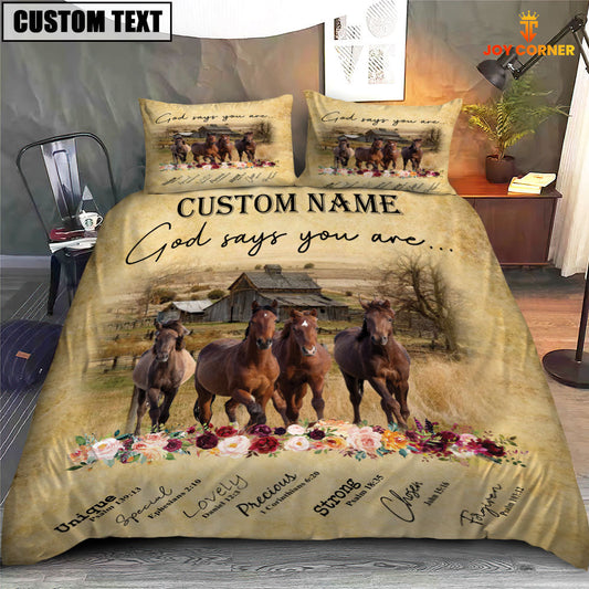 Uni Horse God Says You Are Custom Name Bedding Set