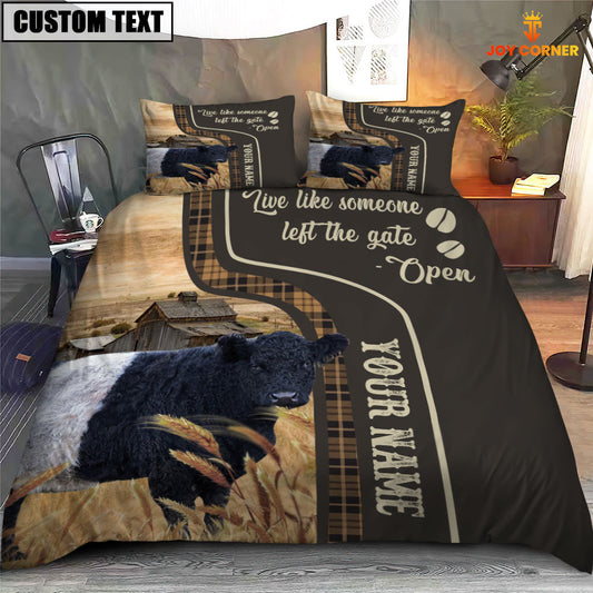 Uni Belted Galloway Like Someone Left The Gate Open Customized Name 3D Bedding Set