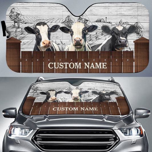 Uni Holstein Farming Custom Name 3D Sun Shade