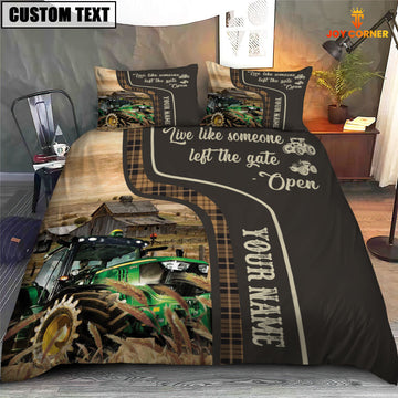 Uni Tractor Like Someone Left The Gate Open Customized Name 3D Bedding Set