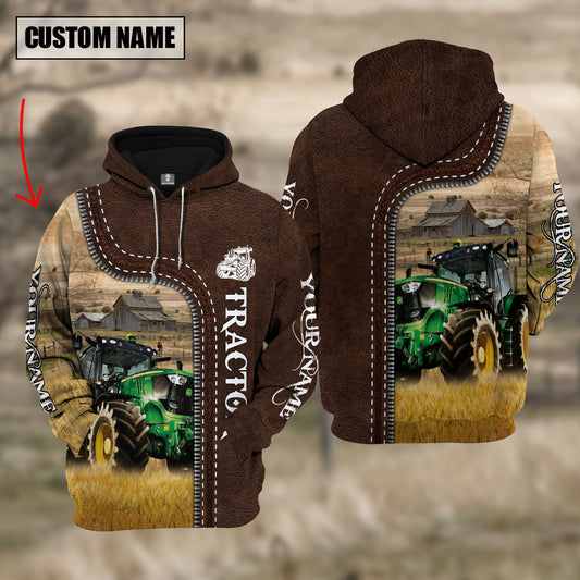 Uni Tracto Farming Leather Pattern Personalized 3D Hoodie