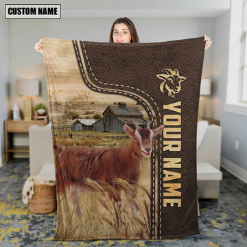 Uni Personalized Name Goat Leather Pattern Blanket