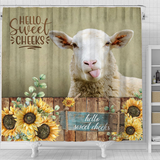 Uni Goat Hello Sweet Cheeks 3D Shower Curtain
