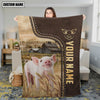 Uni Personalized Name Pig Leather Pattern Blanket
