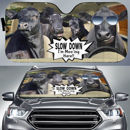 Uni Black Angus Funny Quote Car All Over Printed 3D Sun Shade