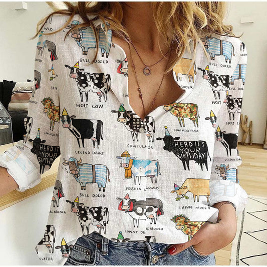 Unique Cow Puns Casual Shirt