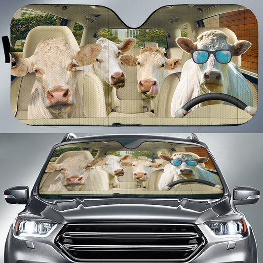 Uni Personalized Name Charolais Car All Over Printed 3D Sun Shade