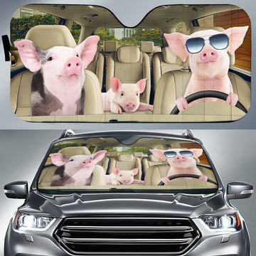 Uni Pigs CAR All Over Printed 3D Sun Shade