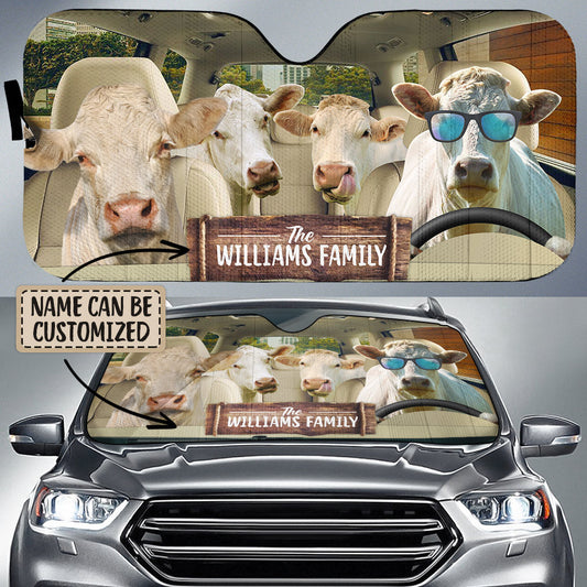Uni Personalized Name Charolais Car All Over Printed 3D Sun Shade