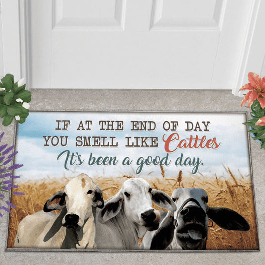 Uni Brahman Cattle Lover Good Day Doormat