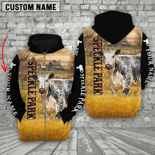 Uni Personalized Name Speckle Park Cattle On The Farm All Over Printed 3D Hoodie